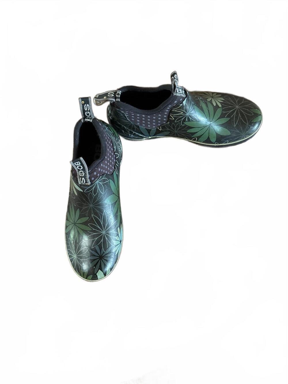 Bogs Patch Ankle Women’s 8 Rain Boots Floral Garden Waterproof Slip On Rubber